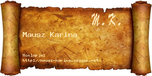 Mausz Karina névjegykártya
